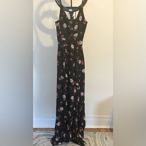 Angie Black Floral Maxi Dress